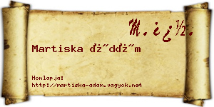 Martiska Ádám névjegykártya